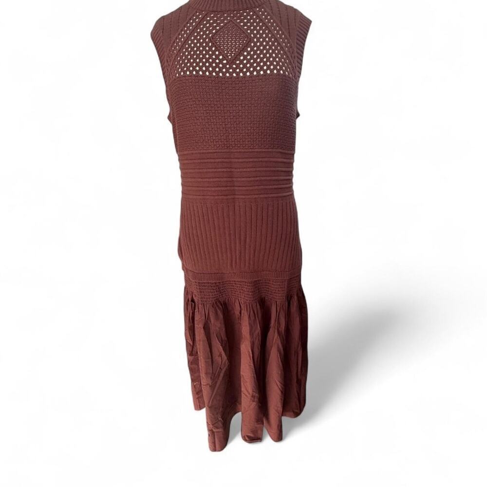 Anthropologie Sleeveless Mock-Neck Drop-Waist Sweater Midi Dress (sz L) 371 - Picture 2 of 9